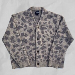 Abercrombie & Fitch Taupe Gray Animal Pattern Cardigan
